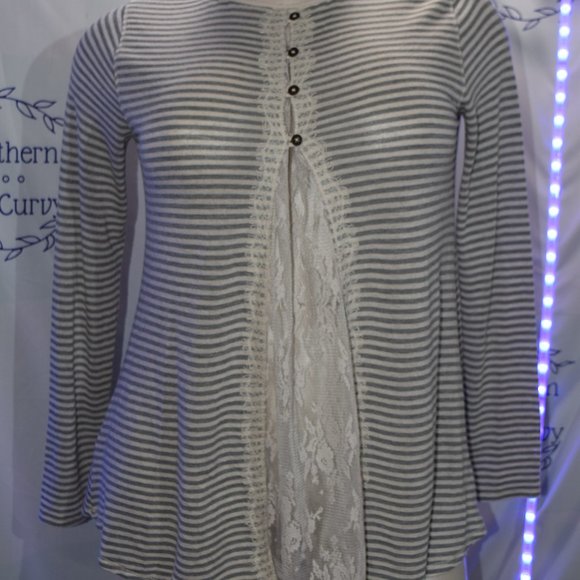 xhiliration flowing knit top striped xxl - Picture 1 of 12